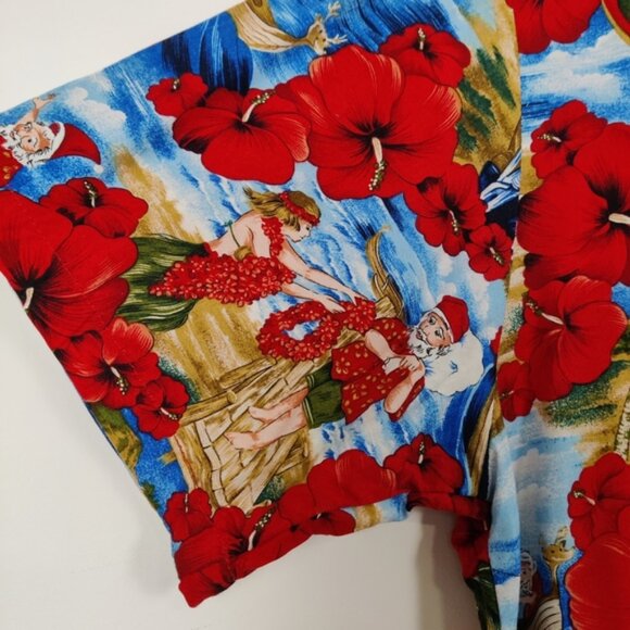 Kalaheo Men's Button Down Hawaiian Shirt Size Medium Christmas Tropical Holidays - Picture 3 of 10